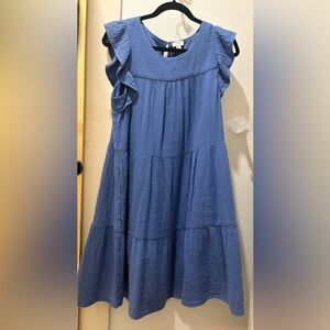 J. Crew Blue Textured Dress